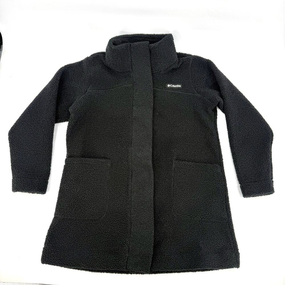 Columbia Panorama Long Sherpa Fleece Black Sweater Jacket Women’s Size 1X EUC - Picture 3 of 10